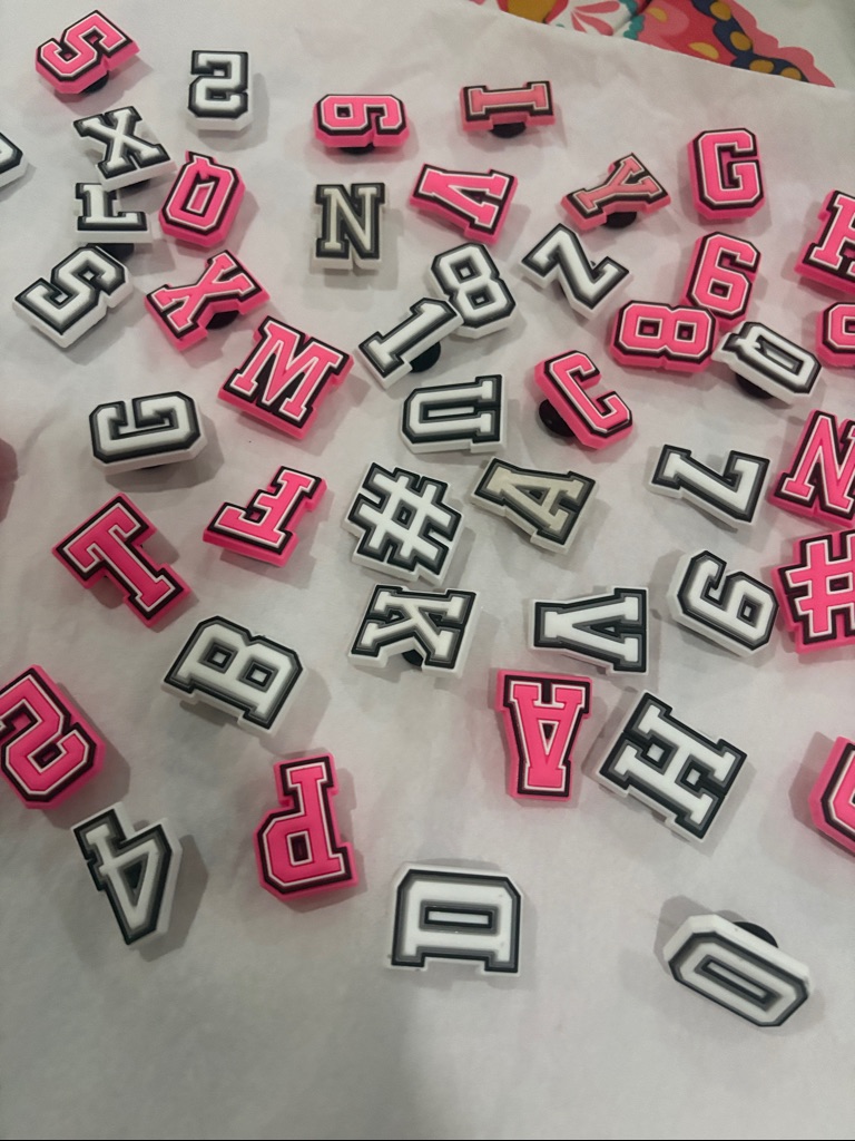 Pink Alphabet Letters Name Croc Compatible Shoe Charms
